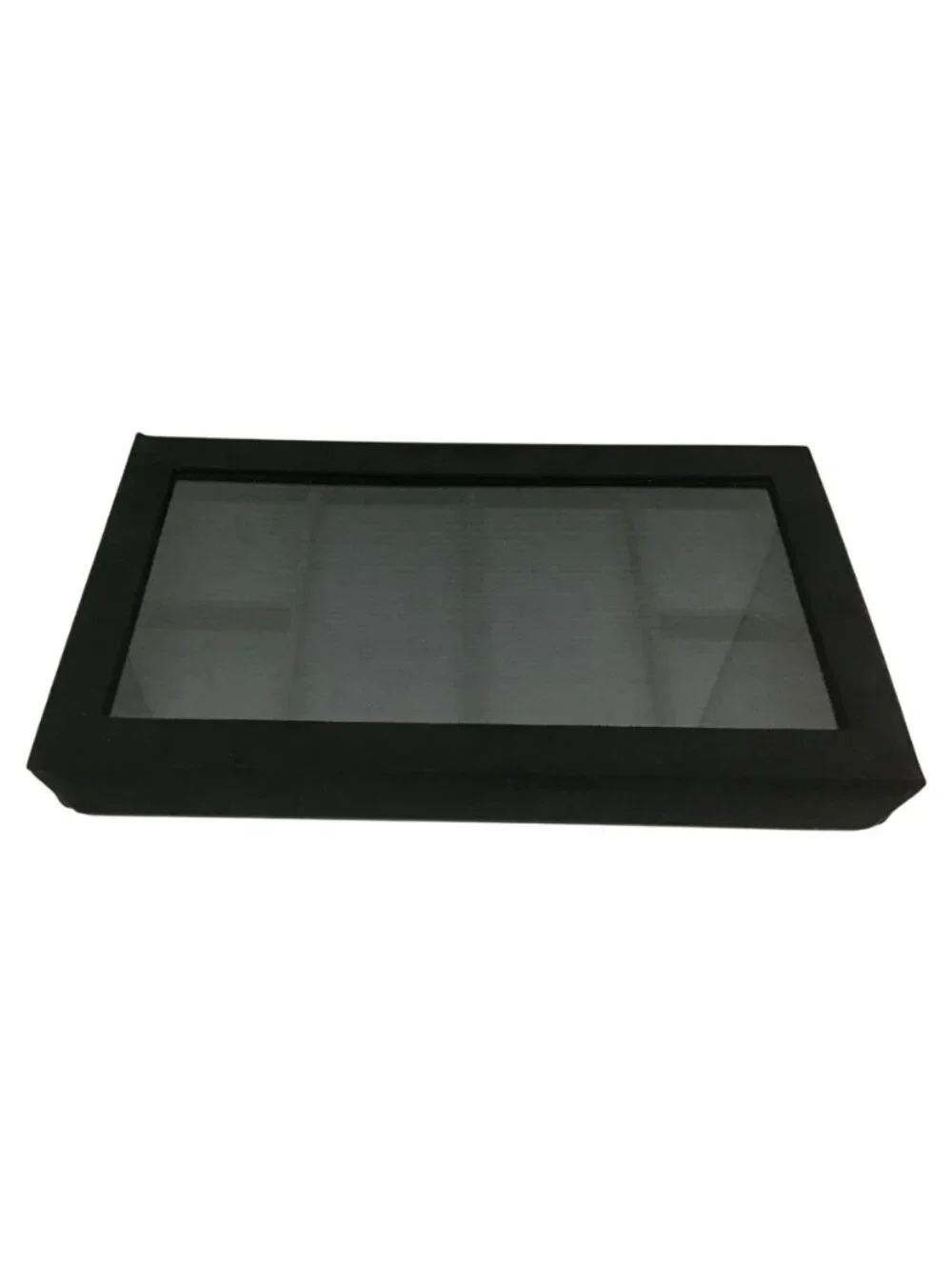 Black Velvet Divided Compartment Jewelry Storage Organizer Display Case